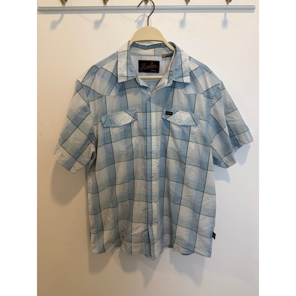 Howler Bros H Bar B Tech Short Sleeve Plaid Shirt - Medium